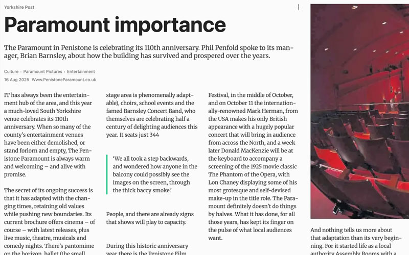 Yorkshire Post article - screenshot