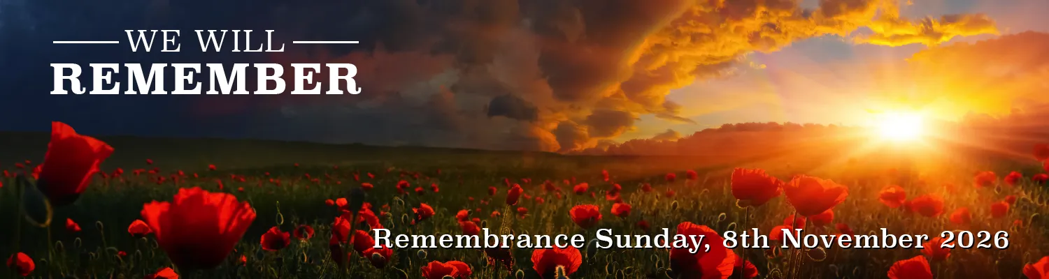 Poppy field. We Will Remember: Remembrance Sunday, 9th November 2025
